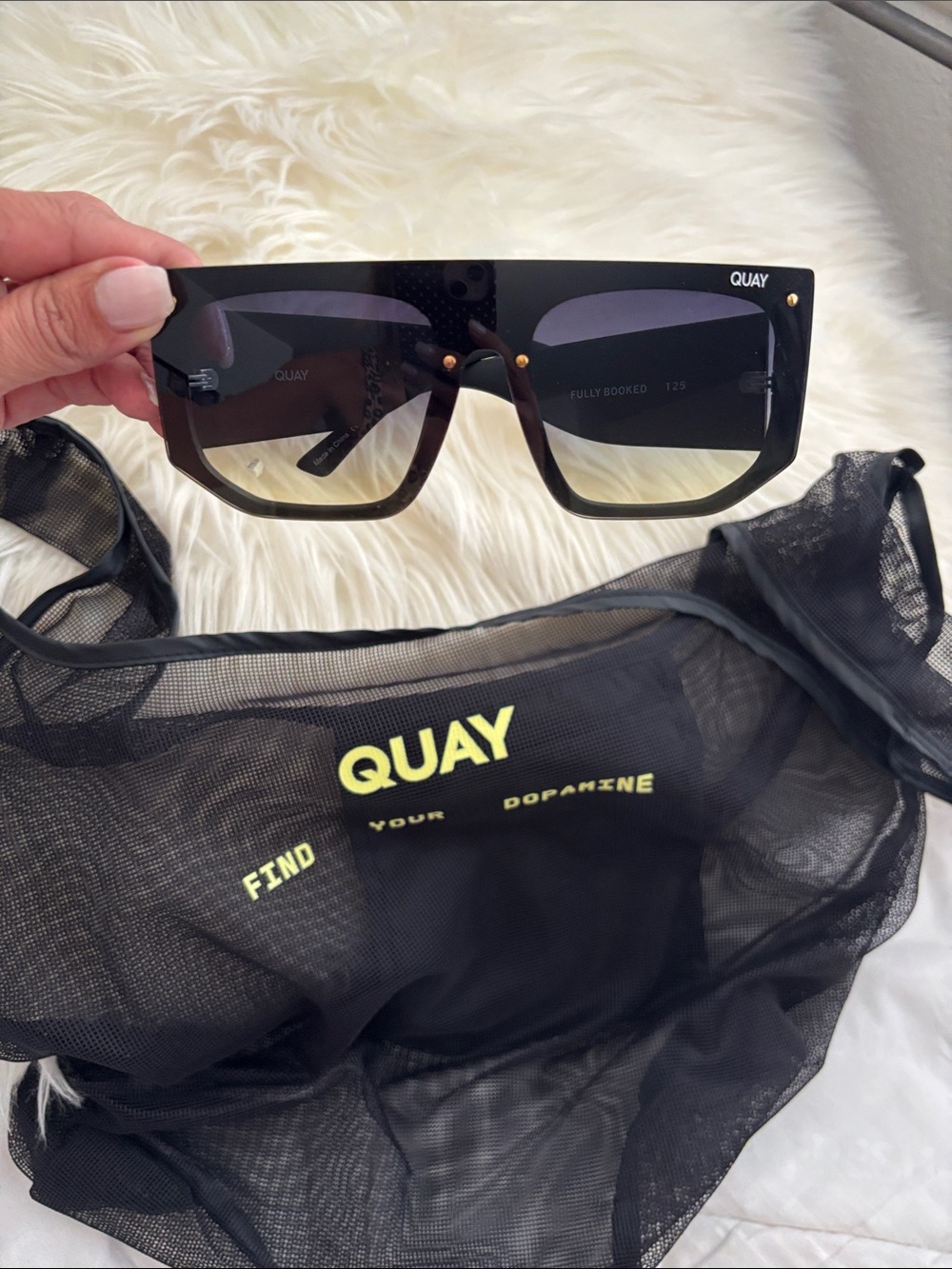 Quay Australia Black Brown Gradient Shield Sunglasses